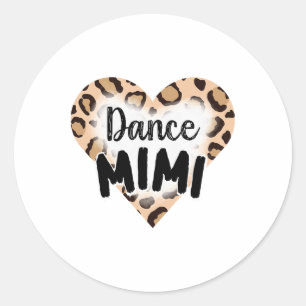 Cute Dance Mimi For Mother's Day Black Heart Patte Classic Round Sticker