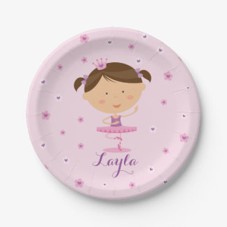 Cute Dancer Ballerina Girl Paper Plate