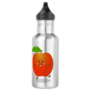 Cute dancing apple cartoon illustration 532 ml water bottle