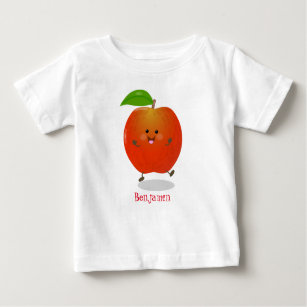 Cute dancing apple cartoon illustration baby T-Shirt