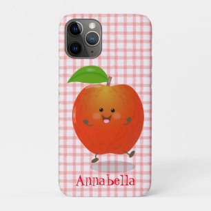 Cute dancing apple cartoon illustration iPhone 11 pro case