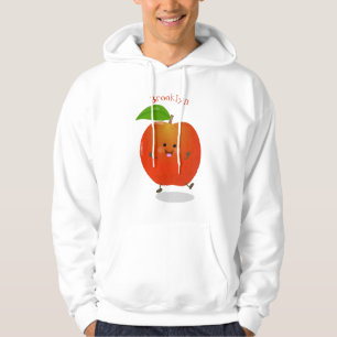 Cute dancing apple cartoon illustration  hoodie