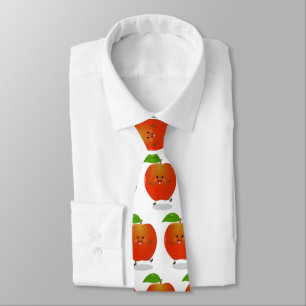 Cute dancing apple cartoon illustration tie