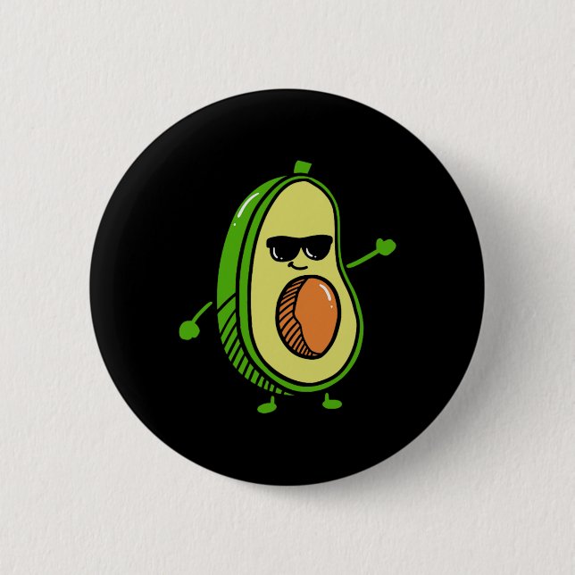 Cute Dancing Avocado - Guacamole Avocado Graphics  6 Cm Round Badge (Front)