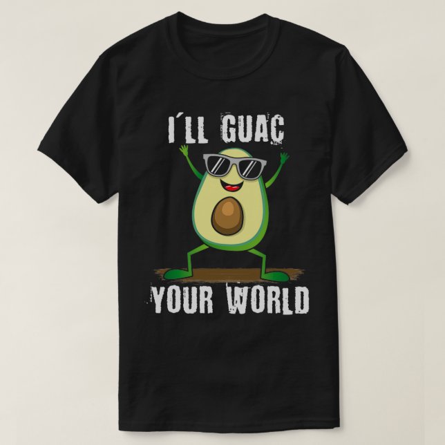 Cute Dancing Avocado Vegan Food Graphic Guac Your  T-Shirt (Design Front)