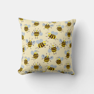 Cute Dancing Bee Pattern Cushion
