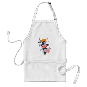 Cute Dancing Cartoon Cow Apron