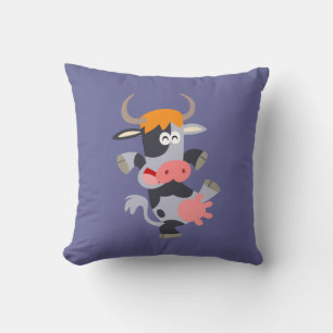 Cute Dancing Cartoon Cow  Pillow