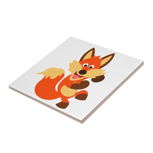 Cute Dancing Cartoon Fox Tile (Side)