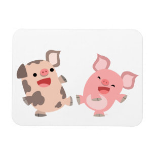 Cute Dancing Cartoon Pigs Flexible Magnet