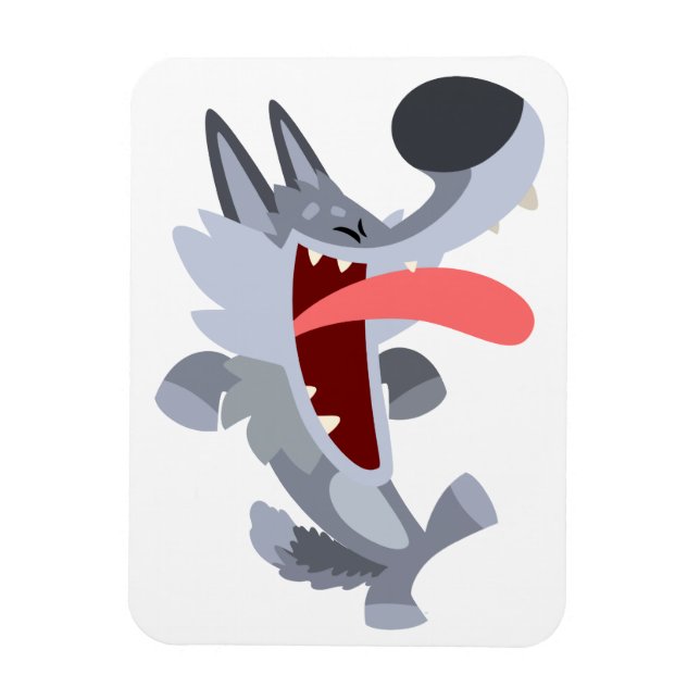 Cute Dancing Cartoon Wolf Flexible Magnet (Vertical)