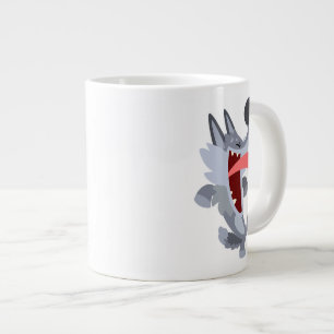 Cute Dancing Cartoon Wolf Jumbo Mug