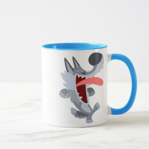 Cute Dancing Cartoon Wolf Mug