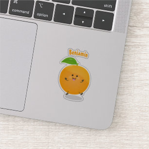 Cute dancing orange citrus fruit