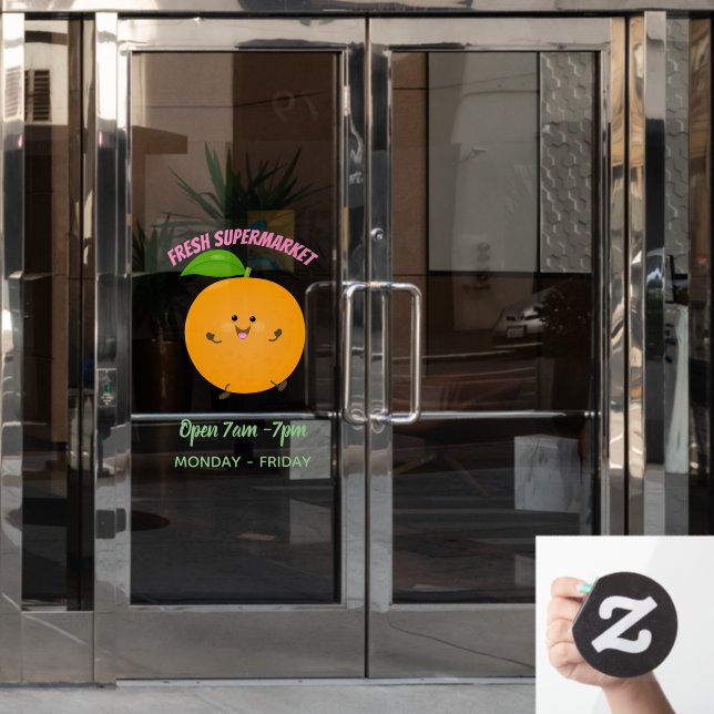 Cute dancing orange citrus fruit (Office Door)
