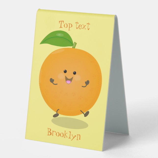 Cute dancing orange citrus fruit (Front)
