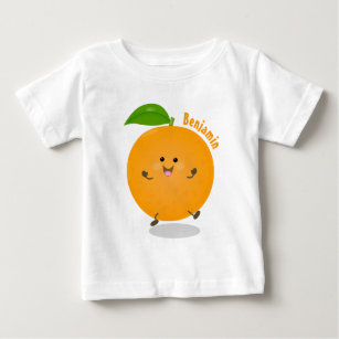Cute dancing orange citrus fruit baby T-Shirt