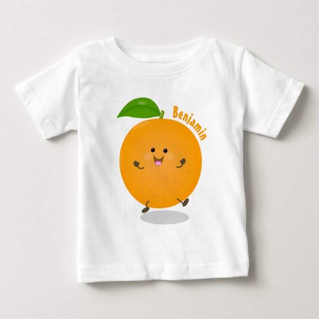 Cute dancing orange citrus fruit baby T-Shirt (Front)