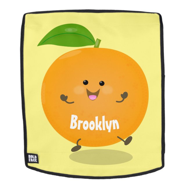 Cute dancing orange citrus fruit backpack (Removable Face)