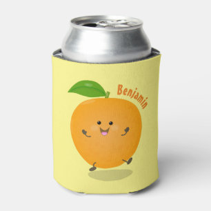 Cute dancing orange citrus fruit can cooler