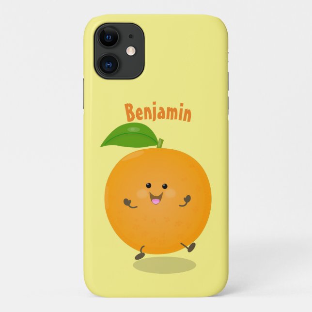 Cute dancing orange citrus fruit Case-Mate iPhone case (Back)