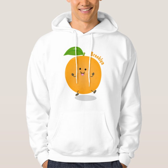 Cute dancing orange citrus fruit hoodie (Front)