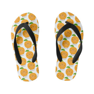 Cute dancing orange citrus fruit kid's thongs