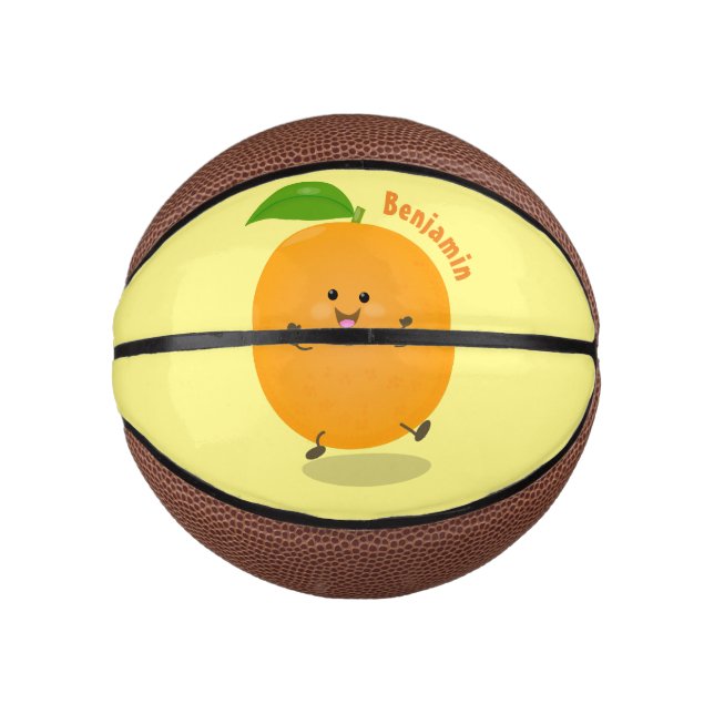 Cute dancing orange citrus fruit mini basketball (Front)