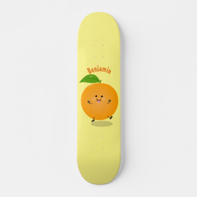 Cute dancing orange citrus fruit skateboard (Front)