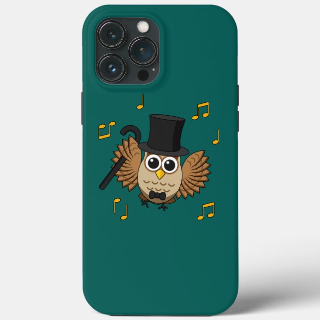 Cute Dancing Owl with Music Notes Cartoon Case-Mate iPhone Case (Back)