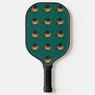 Cute Dancing Owl with Music Notes Cartoon Pickleball Paddle