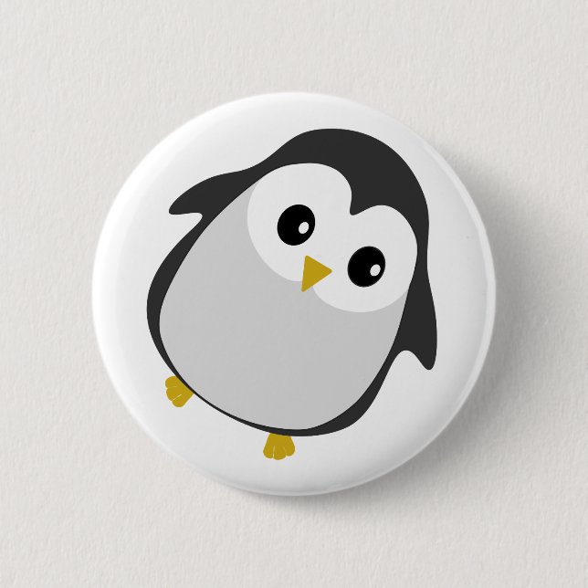Cute Dancing Penguin Illustration 6 Cm Round Badge (Front)