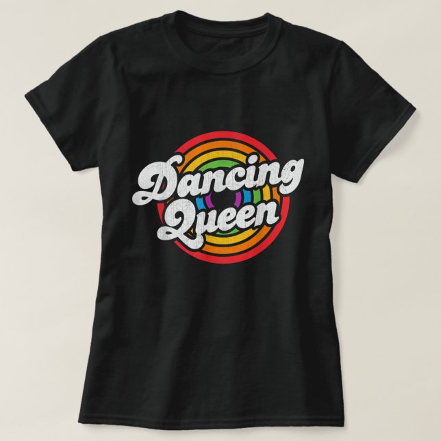 Cute Dancing Queen Roller Disco Outfit 70s Costume T-Shirt (Design Front)