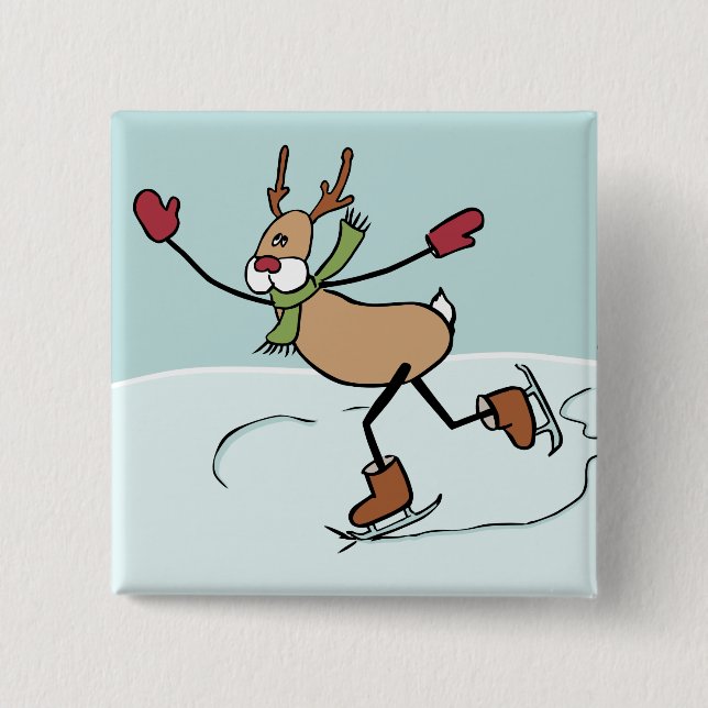 Cute Dancing Reindeer - Christmas 15 Cm Square Badge (Front)