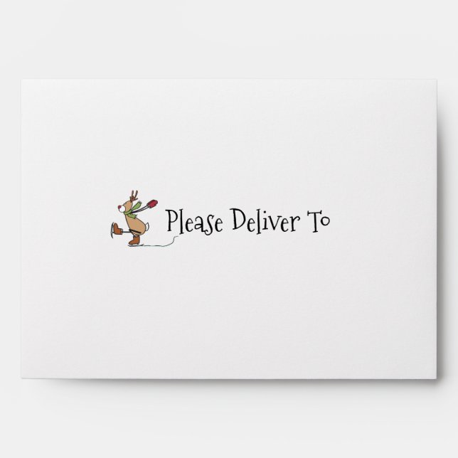 Cute Dancing Reindeer - Christmas Envelope (Front)