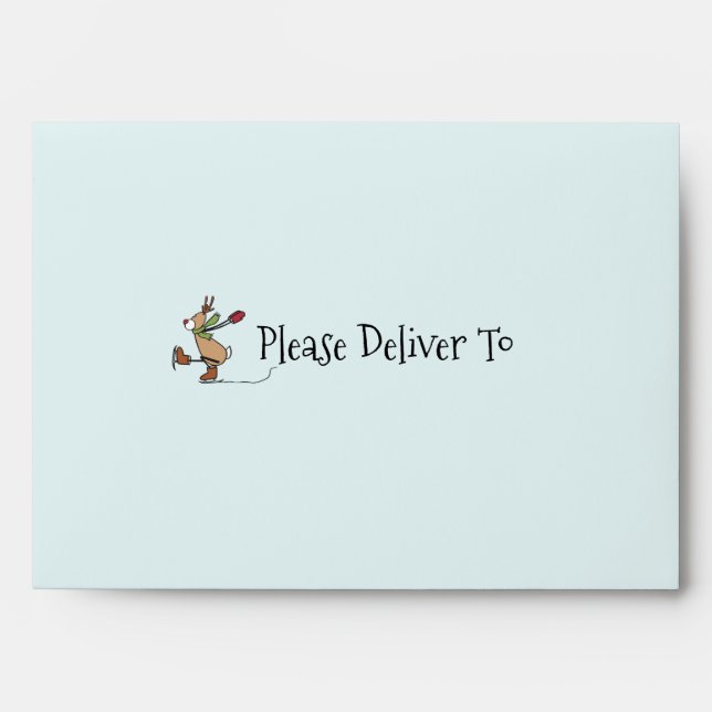 Cute Dancing Reindeer - Christmas Envelope (Front)