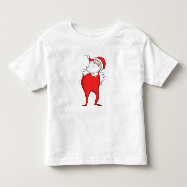 Cute Dancing Santa Claus Christmas Toddler T-shirt (Front)