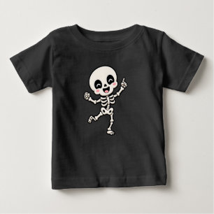 Cute Dancing Skeleton Halloween Design Baby T-Shirt