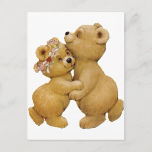 Cute Dancing Teddy Bears Postcard