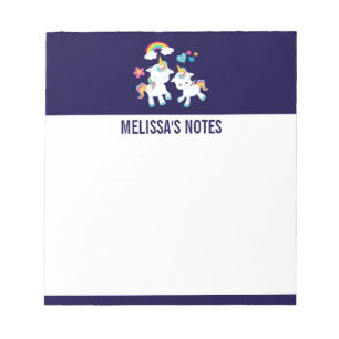 Cute Dancing Unicorns Magical Rainbow & Stars Notepad