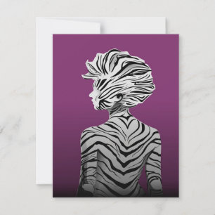 Cute Dancing Zebra Canvas Invitation