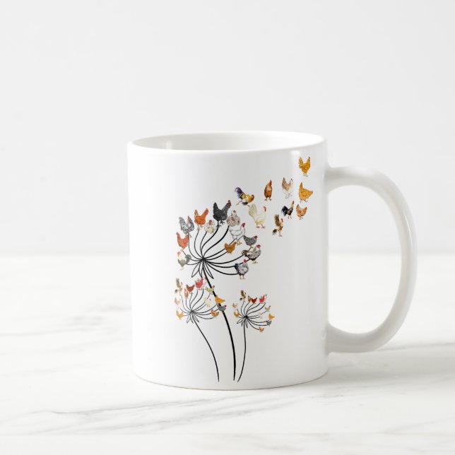 Cute Dandelion Chickens Lover Shirts For Women Gir Coffee Mug (Right)