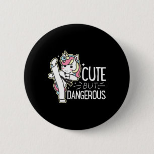 Cute Dangerous Karate Taekwondo Shirt Funny Gifts  6 Cm Round Badge