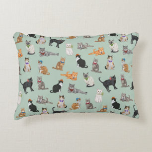 Cute Dapper Kitties Cat Pattern Decorative Cushion