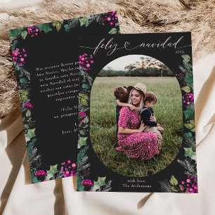 Cute Dark Feliz Navidad Holiday Card