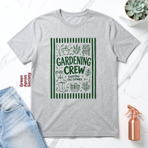 Cute Dark Green Gardening Crew Enjoying The Summer Tri-Blend Shirt