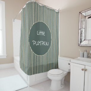 Cute Dark Green Stripes Shower Curtain