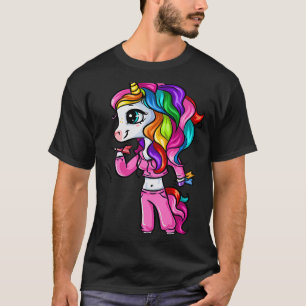 Cute Darts Player Unicorn Girl Funny Darts Women T-Shirt