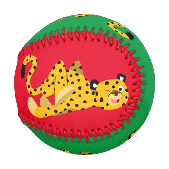 Cute Dashing Cartoon Cheetah Baseball (Front Right)