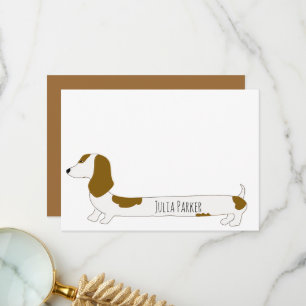 Cute datchshund Personalised stationery note card